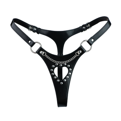 Leather Heart Shaped Cutout G String - Designed Specifically for light BDSM Teasing and intimate control