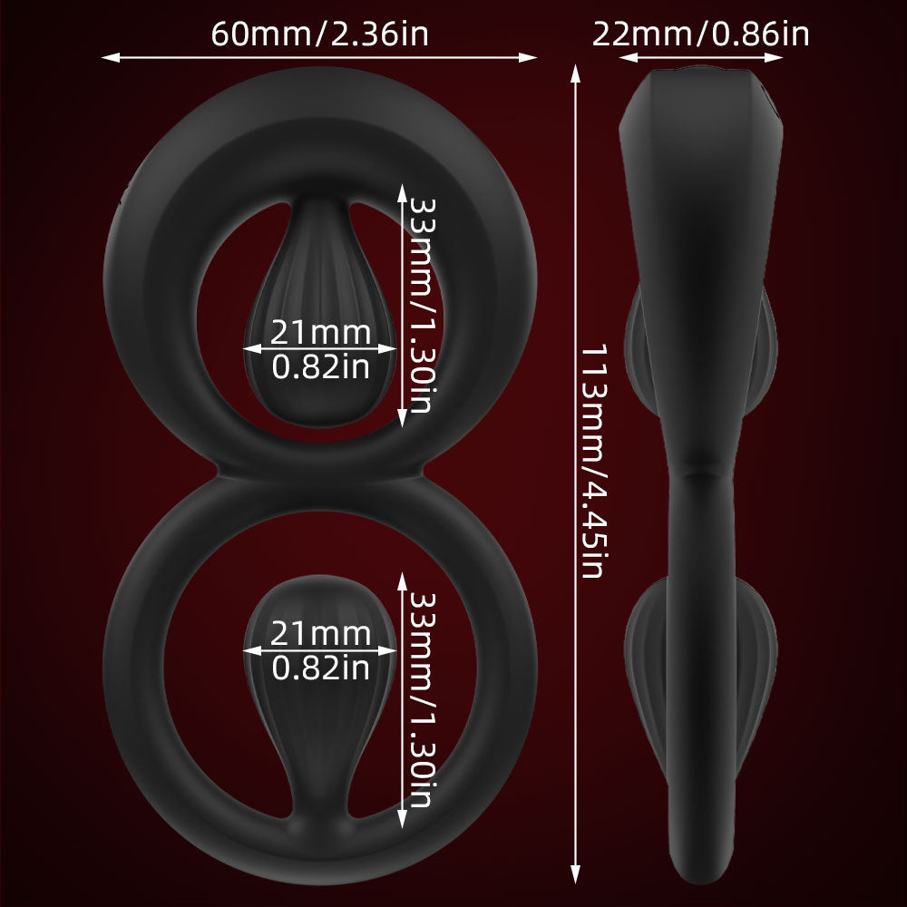 Penis Massage Vibrating Cock Ring-Dual Stimulation & Endurance Booster Sex Game