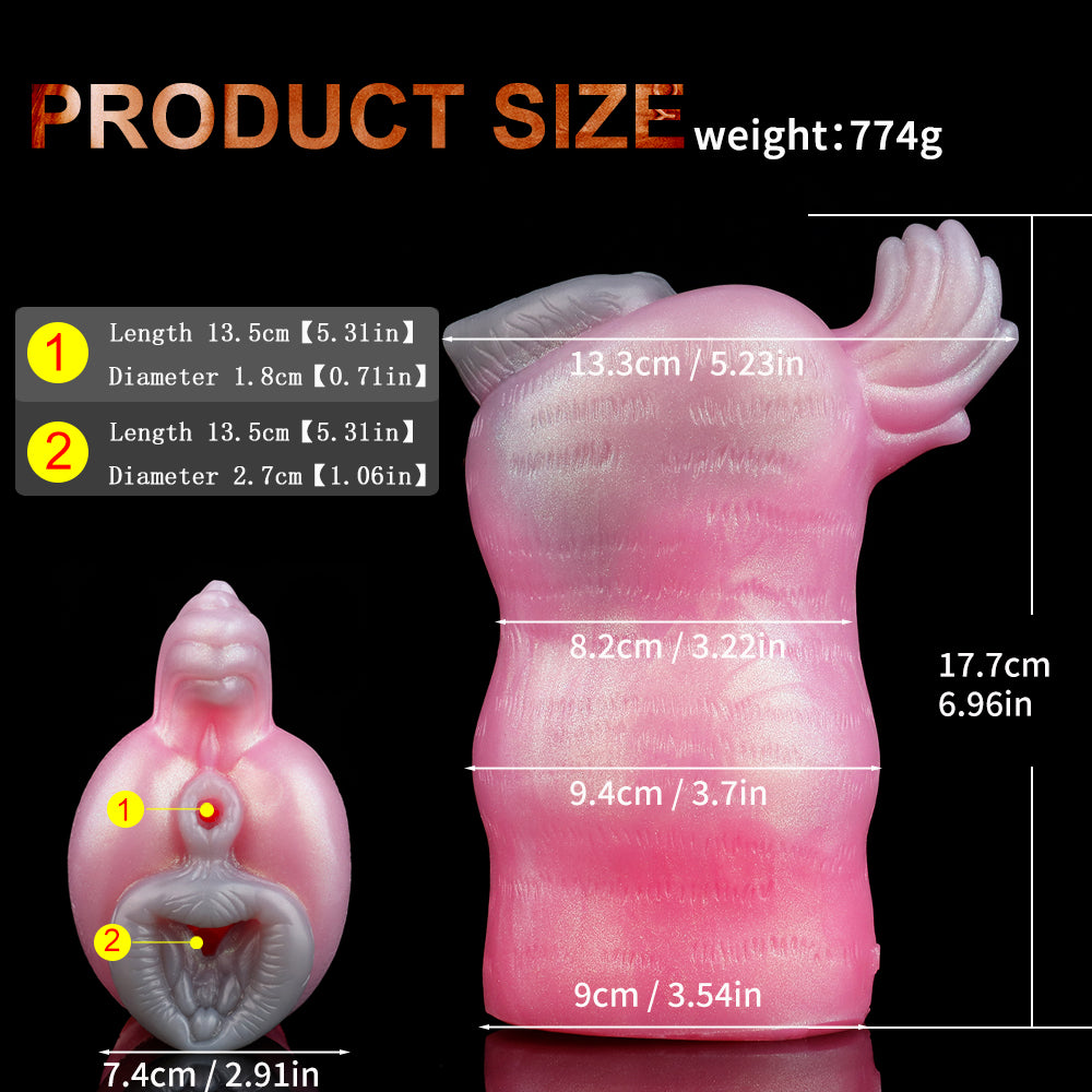 Vagina de silicona Wolf Sister de bolsillo - Masturbador masculino con texturas de fantasía - Juguetes sexuales