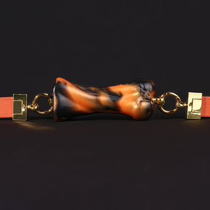Mordaza de bola con forma de hueso, juguete sexual oral - Kit de bondage BDSM de silicona para orgasmos forzados