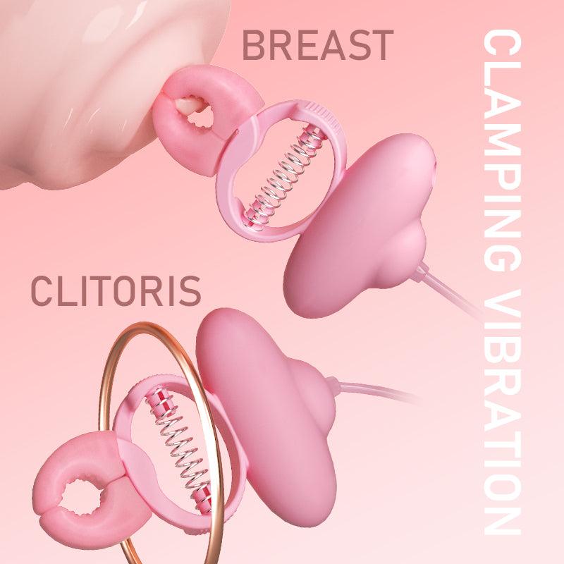 Vibrating Silicone Nipple Clamps – Extreme Restraints Necklace Bondage BDSM Sex Toys