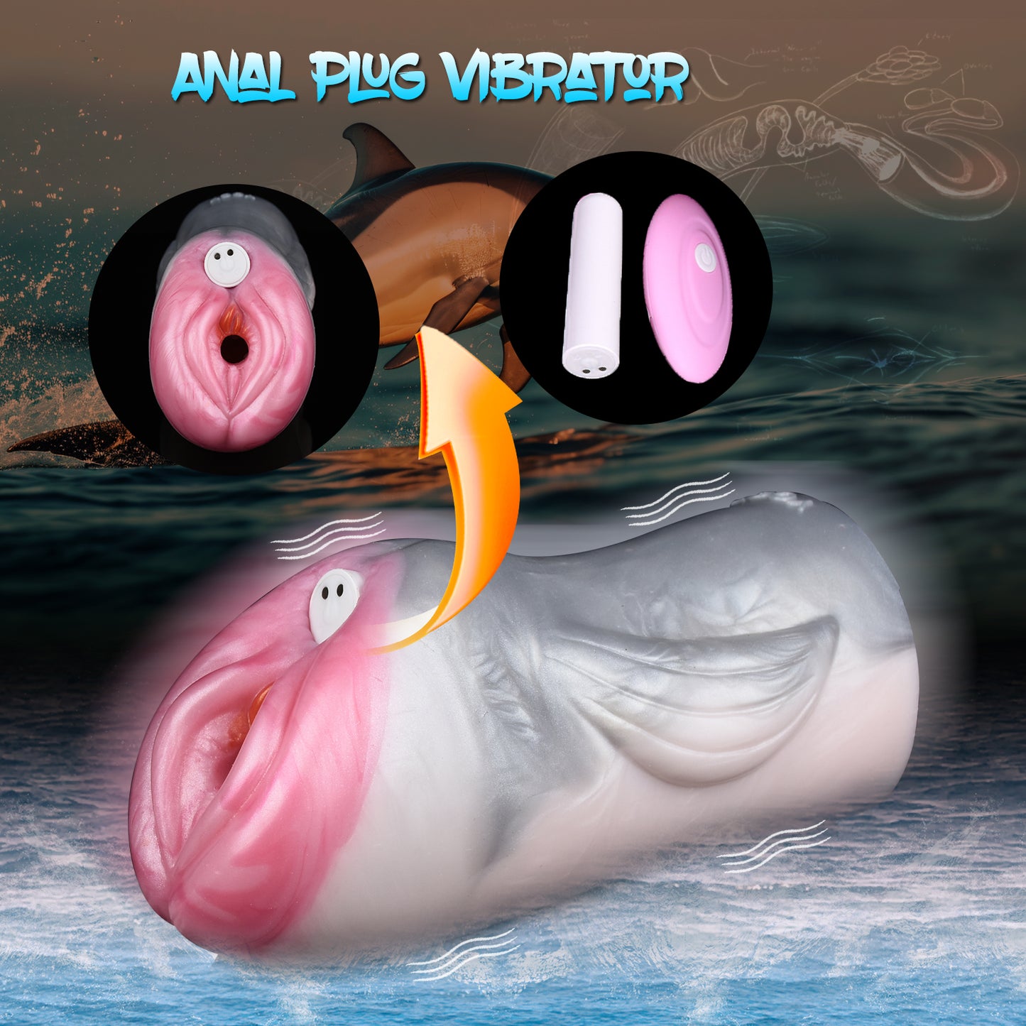 Delfin-inspirierte Taschenmuschi – Oceanic Element Masturbator für Männer