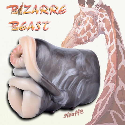 Beast World Giraffe Pocket Pussy – Orange Wild Silicone Nipple-Contact Stroker