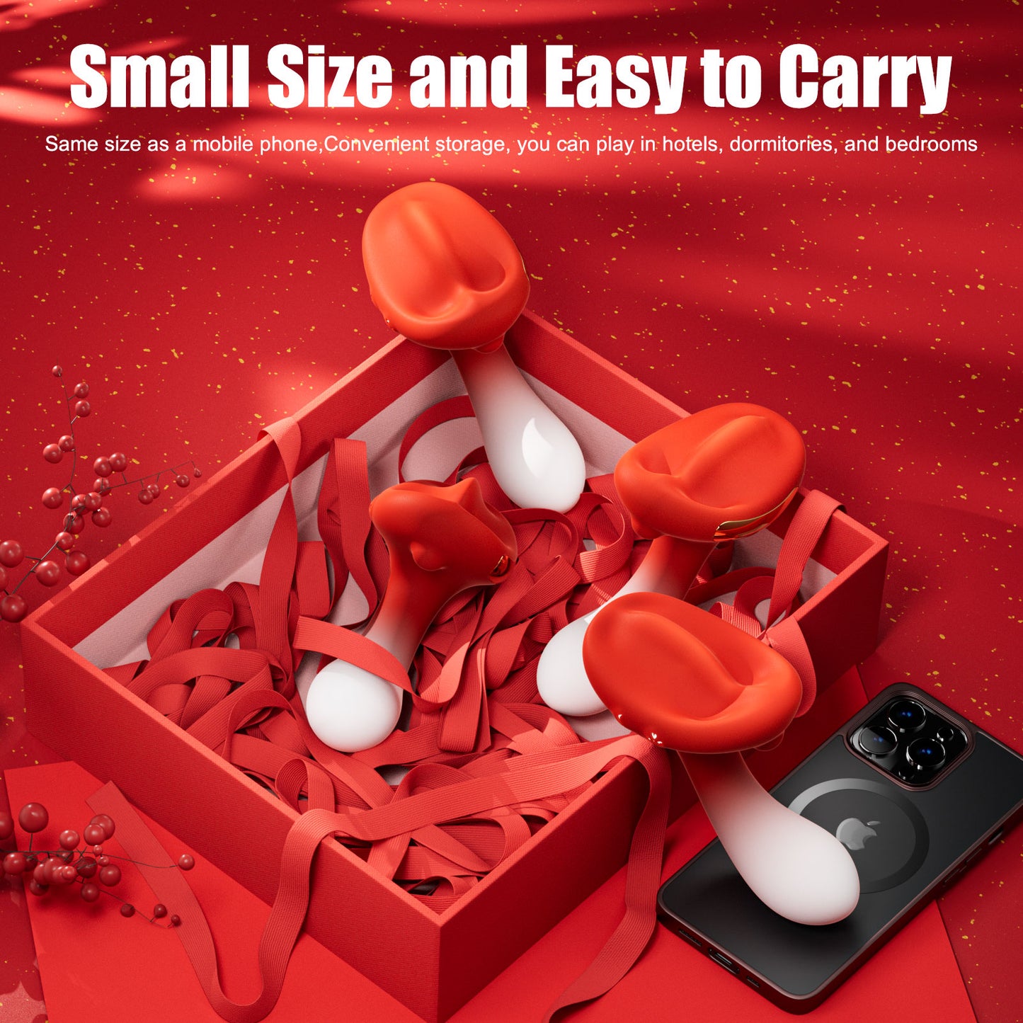 Mushroom Magic Wand Butt Plug-Double Vibrator Massager Masturbation Women Sex Toys