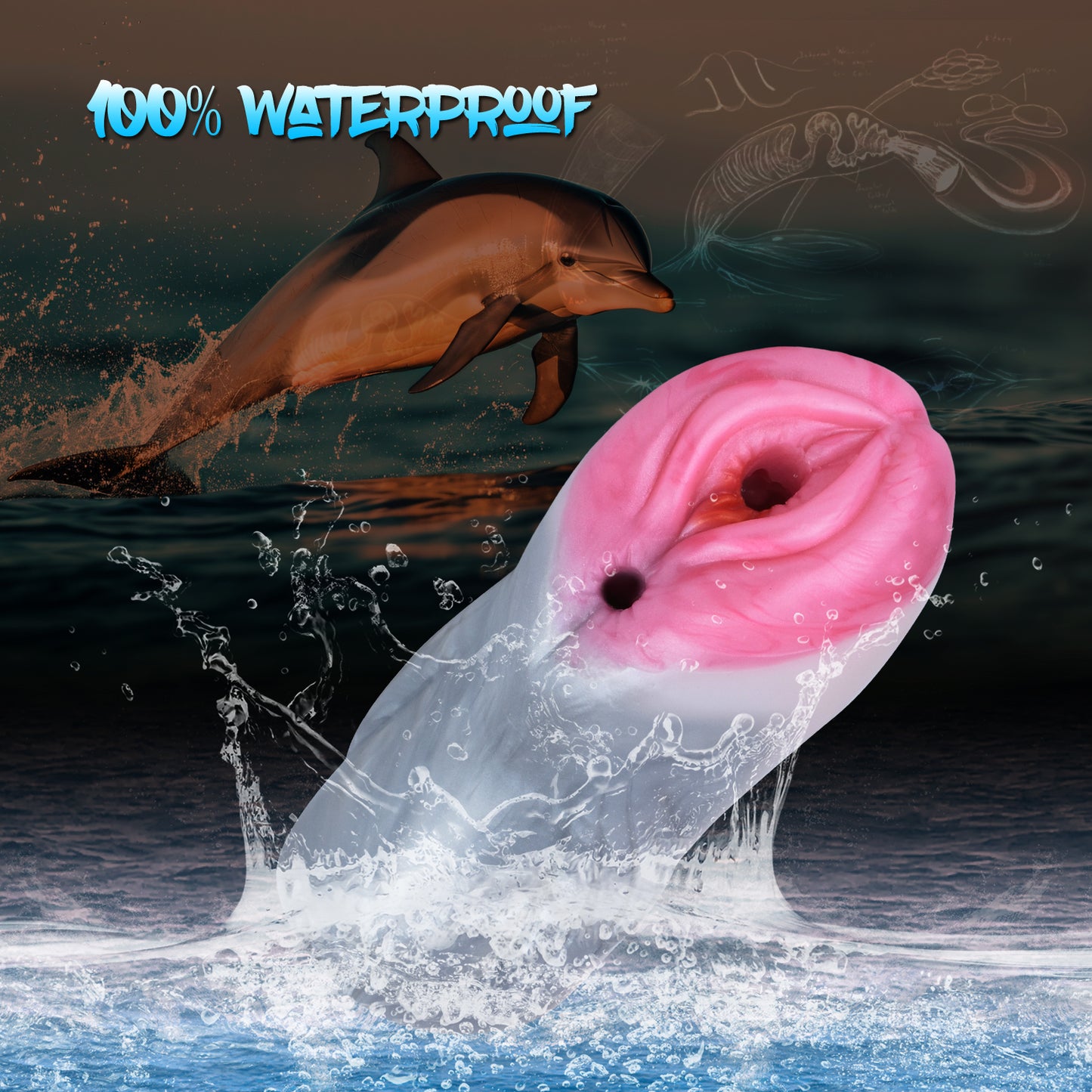 Delfin-inspirierte Taschenmuschi – Oceanic Element Masturbator für Männer