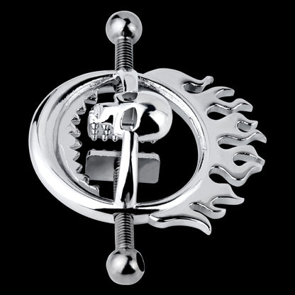Pinzas para pezones estilo calavera: juguetes de bondage: experiencia con correas en entornos BDSM