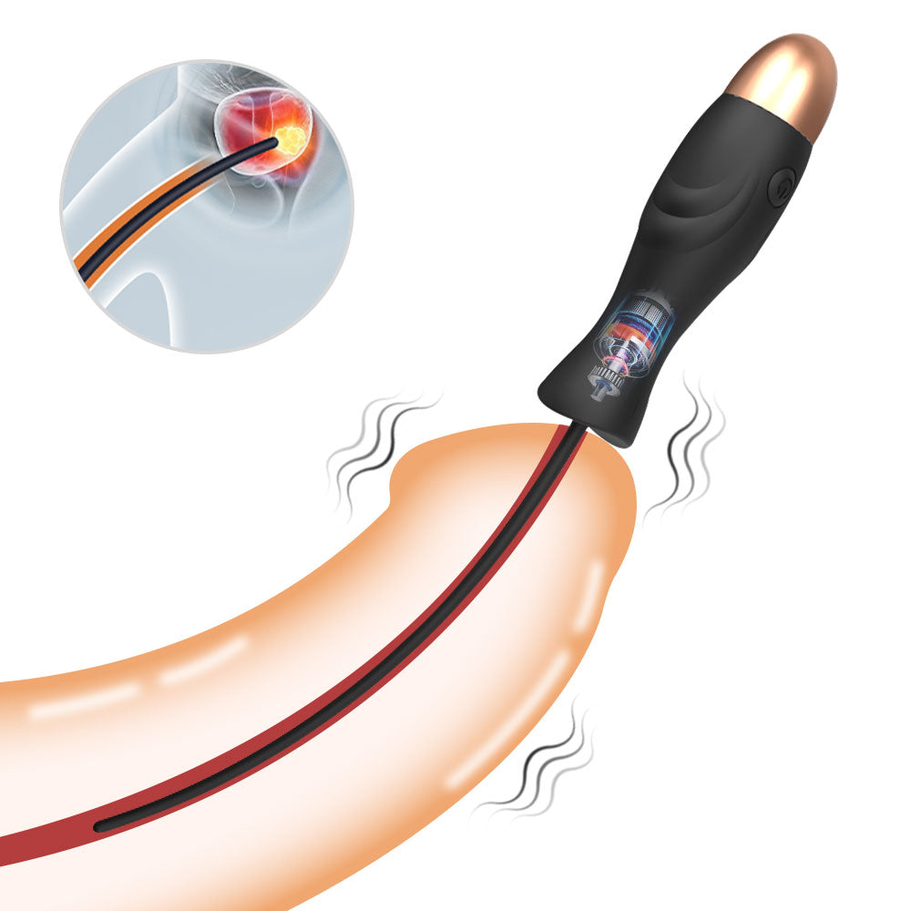 Vibrador con varillas de sonda para masaje de próstata - Juguetes sexuales de silicona para masturbación masculina gay