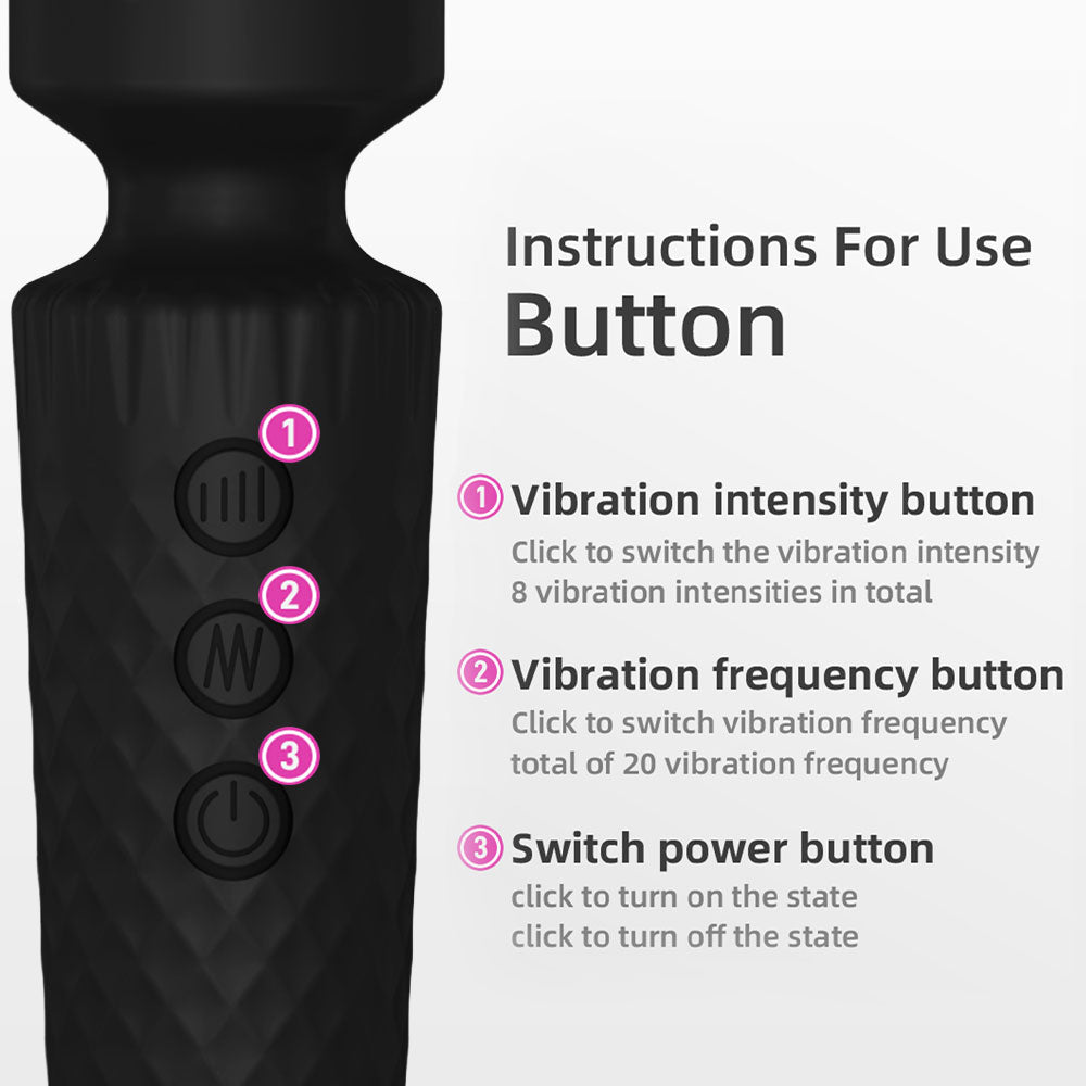 Vibrador Magic Wand impermeable: estimulador de clítoris con forma de diamante, juguete sexual para mujeres