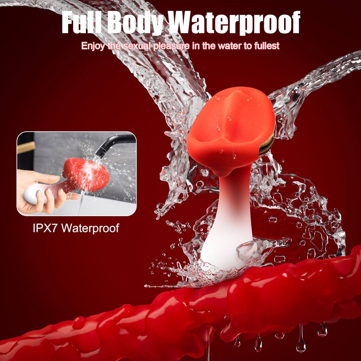 Mushroom Magic Wand Butt Plug-Double Vibrator Massager Masturbation Women Sex Toys