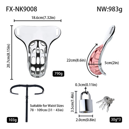 Stainless Steel Cock Cage – Secure BDSM Chastity Device for Control & Lasting Wear