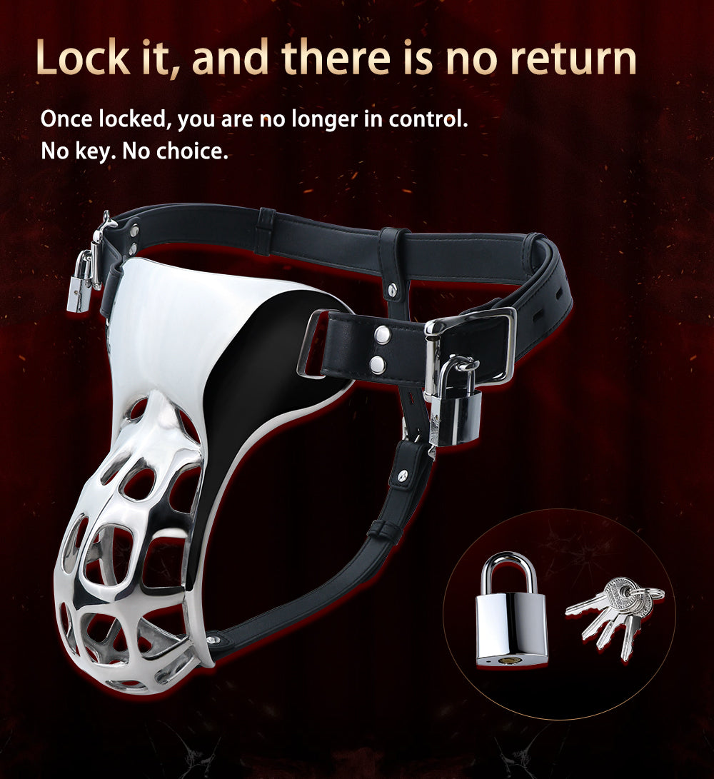Stainless Steel Cock Cage – Secure BDSM Chastity Device for Control & Lasting Wear
