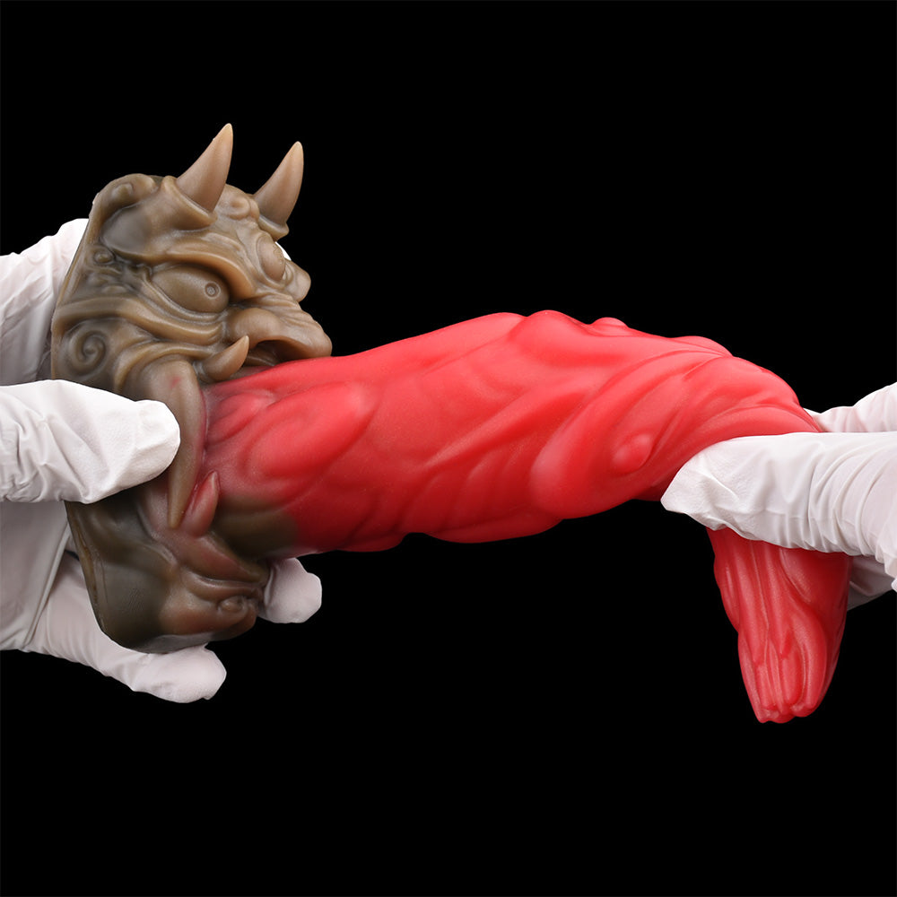 Consolador anal Fantasy Bad Tongue con ventosa de silicona roja, juguete sexual para mujeres