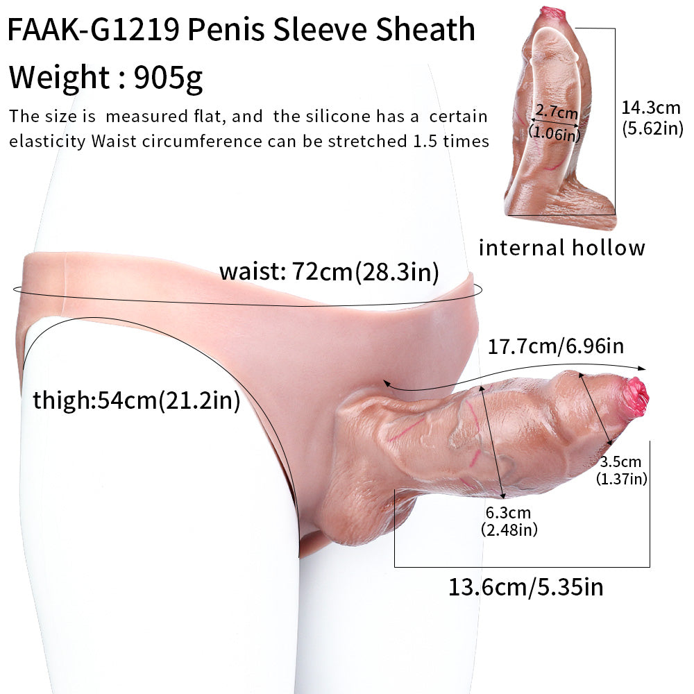 Realistic Fantasy Penis Sleeve Sheath Panties – Full-Enclosure Cock Extender Design