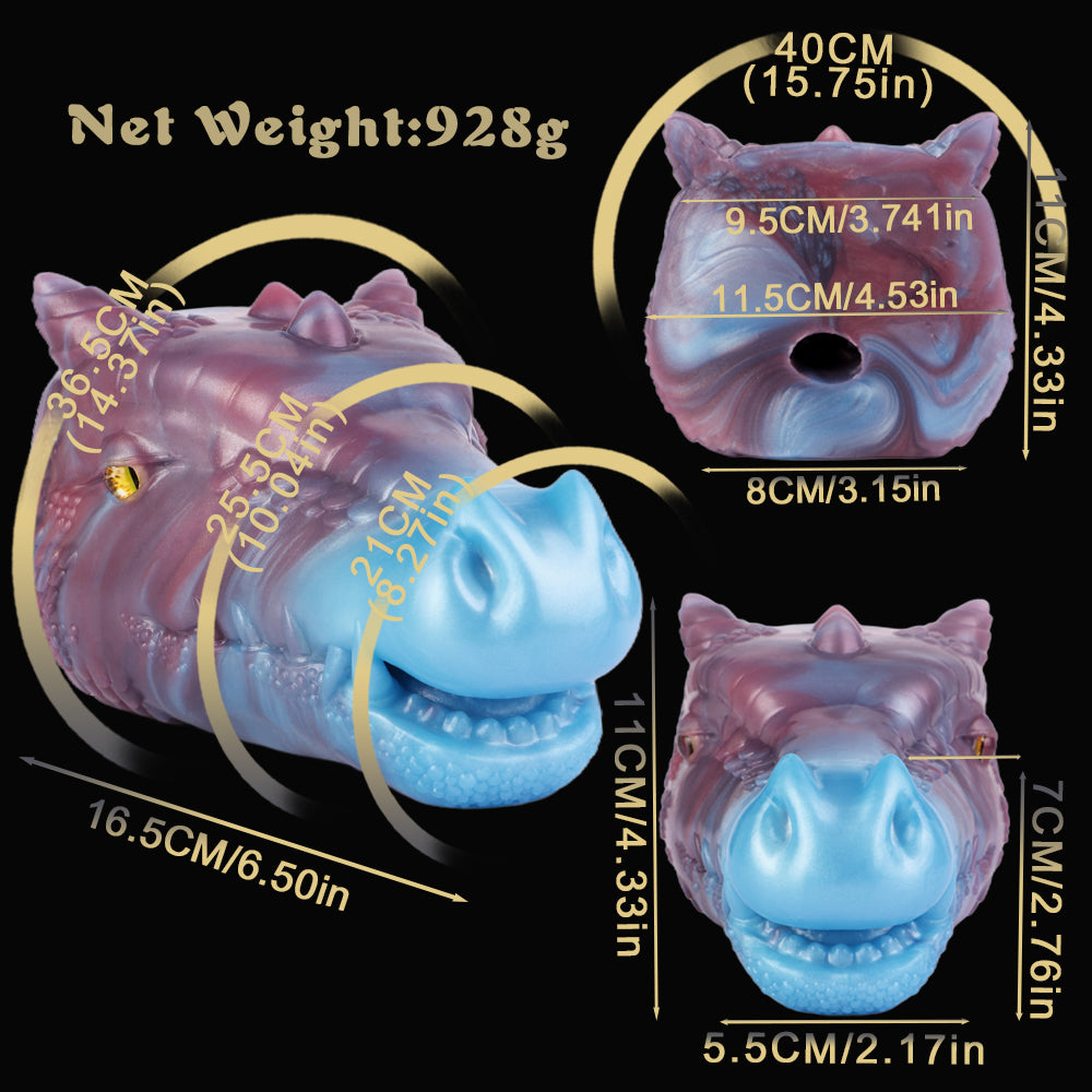 LustBond Fantasy Dragon Head Pocket Pussy – Fantastische Sexspielzeug-Skulptur, die mystische Kräfte erweckt
