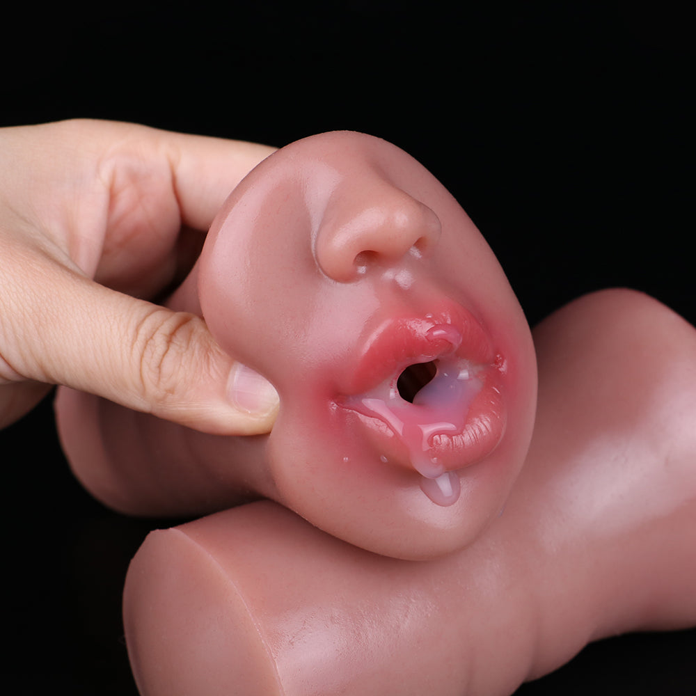 Juguetes sexuales orales con bolsillo de vagina y labios realistas — Copa de masturbación de silicona Fantasy