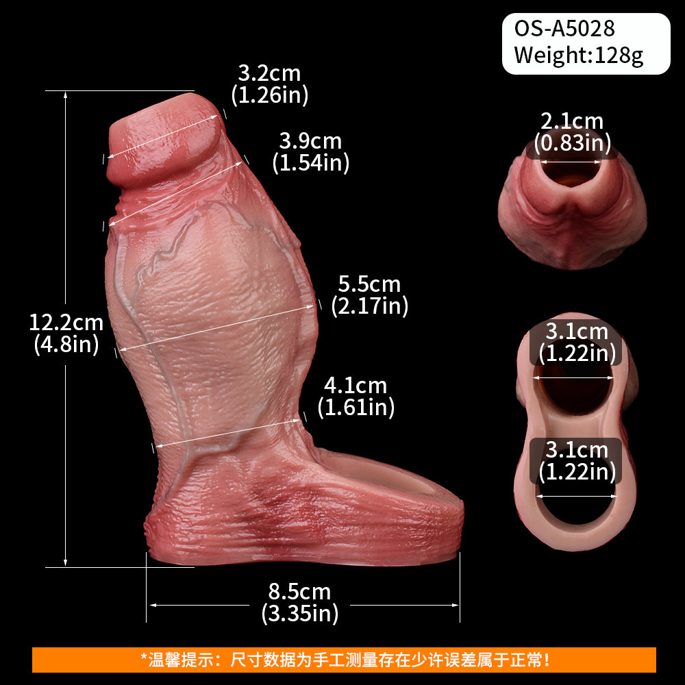 Thick Silicone Penis Sleeve - Built for 5-Inch Cock, The Short and Thick Power Play