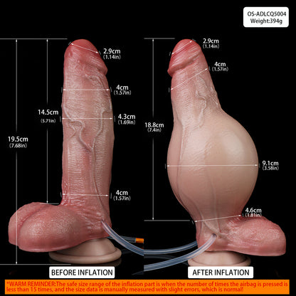 Aufblasbarer Dildo mit Wassersprühfunktion – Realistisches hautfarbenes Design, ideal als Lustinstrument für Frauen