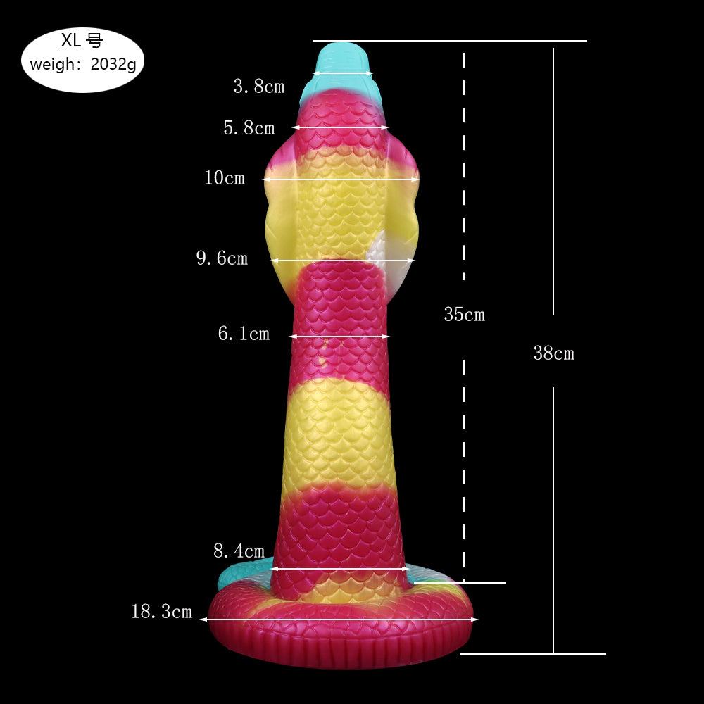 Schlangenkopf-Fantasie-Dildo – Rainbow Fantasy Sexspielzeug für Frauen